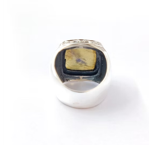 Simple Style 925 <b>Silver</b> <b>Ring</b> Blue Flash Labradorite Stone <b>Ring</b> Gift For <b>Men</b> Jewelry Wholesale JAIPUR <b>SILVER</b> - Product Image 3