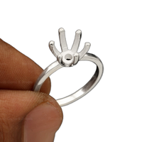 Handgefertigte, hochwertige Rohlinge aus echtem 925er Sterlingsilber mit vorgefertigten Krappen für 5-10mm Ringe – Schmuckkomponenten