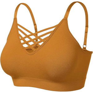 Women <b>Criss</b> <b>Cross</b> Back Sports Bra Padded Yoga Gym Fitness Workout Activewear <b>Top</b> Wholesale Athletic Training Running Bra Active - Product Image 5