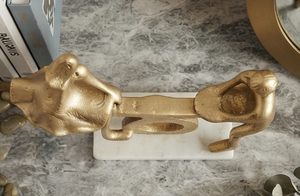 Metal Figurine Sculpture Two Seated Figures On See Saw Handmade Artistic Tabletop <b>Decor</b> Living Room Home <b>Decoration</b> <b>Table</b> Home - Product Image 4