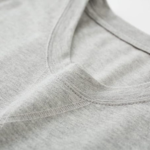 T-shirts pour hommes en coton mélangé uni, coupe ample et oversize, style streetwear décontracté, manches courtes, col rond, vente en gros - Product Image 2