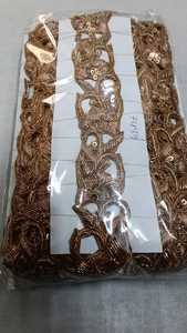 Kushang Textile African Mirror Hand Embroidery Floral Pattern SEQUENCE LACE Customized Color Net <b>Fabric</b> <b>Beads</b>/Jarkan Trim Soft - Product Image 4