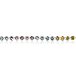 Wholesale Colorful 5.95 Ct. Multi Sapphire Gemstone <b>Box</b> Lock Tennis Bracelet <b>Stacking</b> Handmade 14K Real White Gold Fine Jewelry - Product Image 3