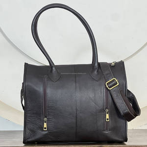Super September Genuine Leather <b>Tote</b> Bag Hand Tooled Cowhide Pattern Embroidery All Season Women's Shoulder Bag for Daily Use - Product Image 4