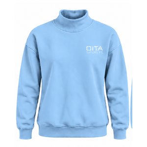Sky <b>Blue</b> <b>Women</b> Turtleneck Sweatshirt Long Sleeve Loose Fit Pullover Fleece High Neck Casual Winter Streetwear Fashion <b>Jumper</b> - Product Image 1