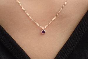 Amethyst Pendant 925 Sterling <b>Silver</b> 14K Rose Gold Plated February Birthstone Natural Gemstone Gift - Product Image 3