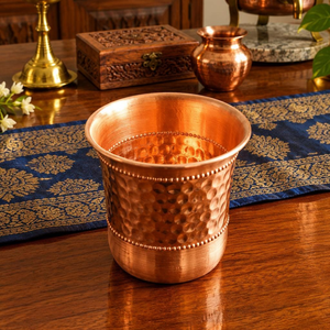 Wholesale Handcrafted Copper Beaded Tumbler Glass <b>for</b> Water Drinking Decorative Traditional Drinkware - Product Image 3