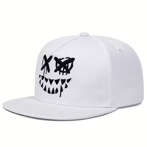 Casquette Snapback Unisexe avec Broderie Crâne Cartoon, 6 Panneaux, Réglable, Style Urbain, en Denim, Motif Animal, pour Tenue Décontractée - Product Image 2