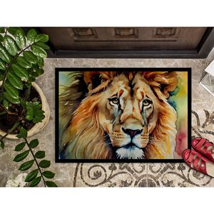 Lion paillasson antidérapant lavable à poils bas tapis d'entrée intérieur/extérieur 24H X 36W tapis de porte avant - Product Image 3