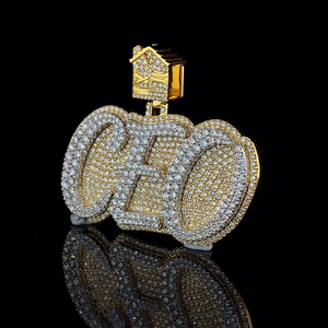 Pendentif lettre en argent 925 avec diamant Moissanite, micro-sertissage, pour pendentifs religieux certifiés en forme de cœur, style Hip Hop - Product Image 4