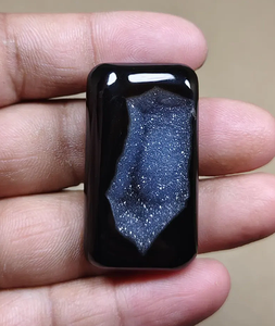 Alba Gems - Gemas Sueltas de Cuarzo Druzy Negro Natural de Alta Calidad, Forma Rectangular, Tamaño Libre para Joyería - Product Image 2