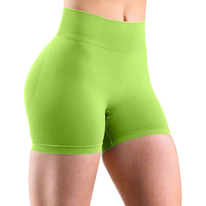 Neon Lime Green Seamless High Waist Booty <b>Shorts</b> Women Workout Gym Biker <b>Tight</b> <b>Shorts</b> Butt Lifting Activewear - Product Image 4