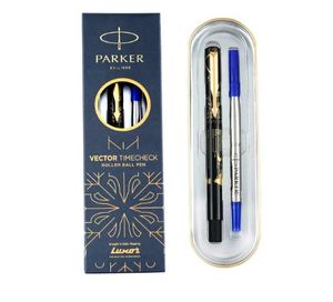 Bolígrafo Roller Parker Edición Especial Vector Time Check con Detalles Dorados, Tinta Azul, Tecnología Navigator, Tapa Moldeada - Product Image 1