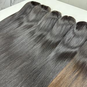 Precio al por mayor 100% Raw Virgin Vietnamita Humano Encaje Peluca Trama Hueso Recto Color Natural Super Doble Extensiones de cabello - Product Image 5