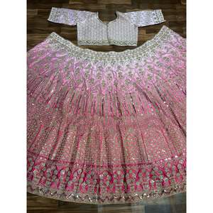 Designer <b>Wedding</b> <b>Dresses</b> Party Wear Lehenga Choli with Sequence Work - Product Image 5