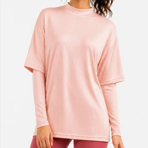 Nuevo Diseño, Ropa de Gimnasio en Oferta, Camiseta de Cuello Alto para Mujer, Talla Grande, Transpirable, para Verano, con Abertura para el Brazo, a la Moda - Product Image 1