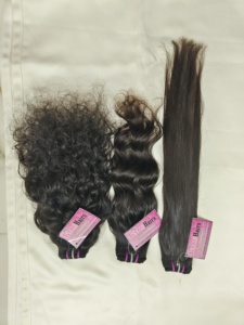 JERRY HAIR EXPORTS Extensions de cheveux Remy indiens bruts de temple 100g, double trame machine, cheveux naturels raides, ondulés, bouclés pour tissage - Product Image 4