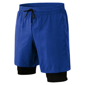 Custom Wholesale Men's Double Decker Mesh Quick Dry <b>Mid</b> Waist Gym Shorts OEM Manufacturer Supplier Polyester 140-220 GSM - Product Image 5