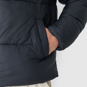 Men's Black Puffer <b>Jacket</b> Windproof Stand Collar Zipper Closure Casual Winter Coat Thick Polyester Wadding Regular Fit 2026 - Product Image 6