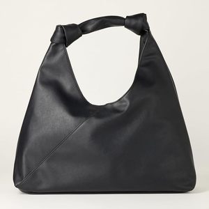 Bolso Hobo de Cuero Genuino Minimalista de la Mejor Calidad para Mujer, con una Sola Correa, Parte Superior Abierta, Gran Capacidad, para Uso Diario, Color Negro, de la India - Product Image 1