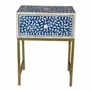 Table console en os incrusté fait main, style Messina, pieds en laiton élégants, meubles pour salon, chambre ou décoration d'hôtel - Product Image 1