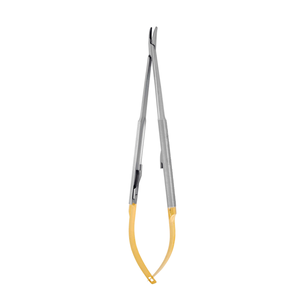 Curved Castroviejo Perma Sharp Needle <b>Holder</b> 18 cm Surgical Dental Microsurgery Instrument Stainless Steel Suturing Tool - Product Image 1