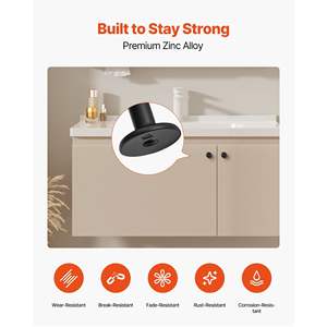 Lot de 30 boutons d'armoire en alliage de zinc noir de 1.22 pouces poignées de porte de tiroir style champignon commode de cuisine modèle de placard de salle de bain - Product Image 3