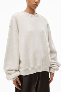 เสื้อสเวตเชิ้ตคอกลมโอเวอร์ไซส์ ทรงปกติ ใส่ได้ทั้งชายและหญิง สีพื้น ผ้าถัก คอตตอน สไตล์ฤดูใบไม้ร่วง - Product Image 2