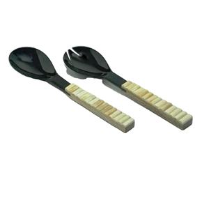 Juego de Servidores de Ensalada Recubiertos de Resina Hechos en India, Ecológicos, Aptos para Lavavajillas, 11 Pulgadas, Utensilios Modernos para Ensalada, Cocina y Hogar - Product Image 1