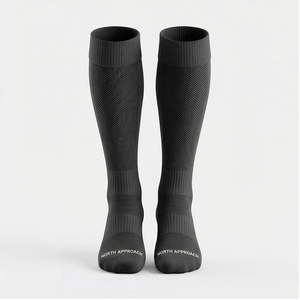 North Approach <b>Knee</b> <b>High</b> <b>Socks</b> Breathable Spandex Polyester Cycling <b>Socks</b> for Adults Summer Solid Black - Product Image 1