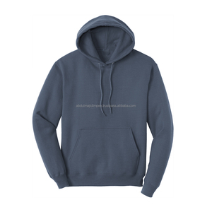 Venta al por mayor de peso pesado sudaderas de lana de invierno con logotipo personalizado y diseño bordado Sudadera con capucha patrón sólido - Product Image 5