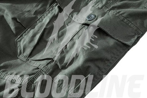 BLOODLINE Men's Quick Dry Sport <b>Shorts</b> Mid Elastic Waist Front Logo Zipper Pockets Bermuda Length Camouflage Pattern Casual <b>PU</b> - Product Image 5