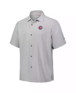 Camisa de hombre gris Chicago Cubs Hit and Run Silk Camp con botones |   Tommy Bahama - Product Image 2