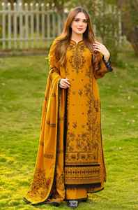 Costume trois pièces pour femmes brodé de couleurs Dhanak, vêtements ethniques pakistanais/indiens pour les mariages, les fêtes, les festivités de Diwali - Product Image 5