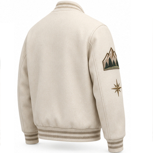 <b>Men</b> Wool Varsity Bomber <b>Jacket</b> OEM ODM Custom Color Size Design Wholesale Factory Supplier Winter Casual Outerwear <b>jackets</b> - Product Image 5