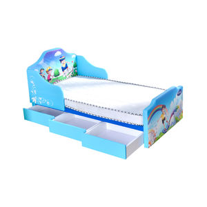 Lit pour tout-petit en bois massif, cadre rembourré en velours, taille double, 2+ ans, moderne, écologique, durable, chambre à coucher, école, hôpital, salon - Product Image 2