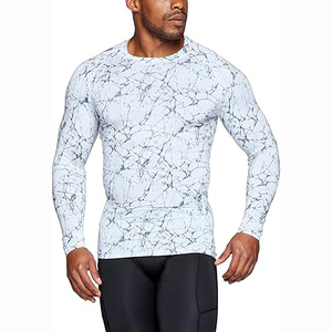 T-shirt de compression unisexe tendance pour homme, à manches longues, noir, pour le fitness, séchage rapide, respirant, décontracté - Product Image 2