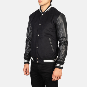 2024 High Quality Unisex Hooded Varsity <b>Jacket</b> Breathable <b>Waterproof</b> Anti-Bacterial Geometric Pattern Front 100% Wool Streetwear - Product Image 6