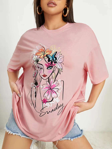 New Casual Designer T-Shirt Luxury <b>Round</b> Neck Printing Designer Clothes For Ladies Wholesale Streetwear Plus Size Women T Shirt - Product Image 4