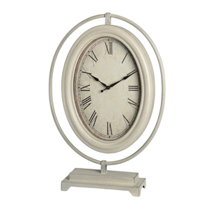 Horloge de table en métal nautique, design ancre et gouvernail, sur pied haut, décoration marine vintage, fournie par le fabricant - Product Image 4