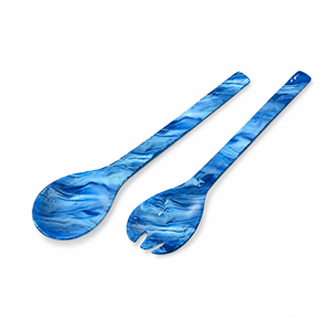 Ensemble de 2 Cuillères et Fourchettes à Salade Marbrées Violettes, Grand Ensemble d'Ustensiles de Service - Product Image 6