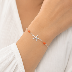 Bracelet étoile de mer |   Bracelet en argent sterling 925 avec pendentif étoile de mer et pierres précieuses - Product Image 5