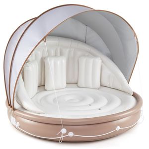 Lettino Gonfiabile da Piscina con Tettuccio Retrattile - Arredo Spiaggia Pieghevole in PVC per Esterni - Product Image 1