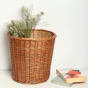 Corbeille à déchets en osier marron tressé pour la maison et la cuisine, panier à linge, panier à plantes, bac de rangement décoratif - Product Image 4