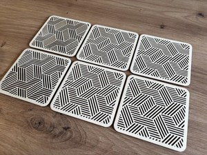 Juego de Posavasos Cuadrados de Resina MDF Clásicos, Hechos a Mano, Ecológicos, Duraderos, de Grado Alimenticio, 100 mm de Diámetro, 8 mm de Grosor, Decoración de Mesa - Product Image 6