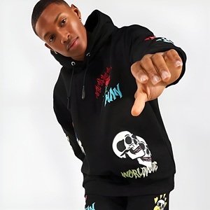 Conjunto Deportivo para Hombre, Sudadera con Capucha y Pantalones Jogger, Estilo Casual Desgastado, Corte Holgado, Ropa de Invierno, Logotipo Personalizado, Venta al Por Mayor - Product Image 4