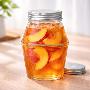 Bouteille à double compartiment PET HT500-33 de 500 ml, haute transparence, pour sauces, vinaigrettes, condiments et jus - Product Image 2