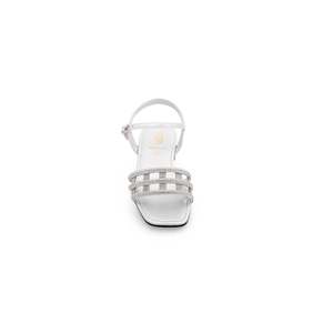 Sandalias de tacón para niñas con diseño elegante plateado KD9757 - Product Image 1