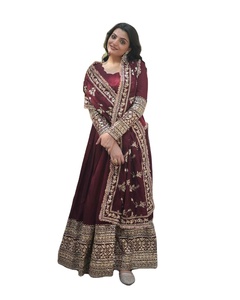 Tenue classique traditionnelle indienne Georgette Full Flair Costumes 3 pièces disponibles à la réception au prix de gros Salwar Kameez - Product Image 1