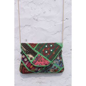 High Quality Hand Embroidery Banjara Handbags Casual Fashion Open Closure <b>Chains</b> Patchwork <b>Mirror</b> Work Clutch Purse - Product Image 1